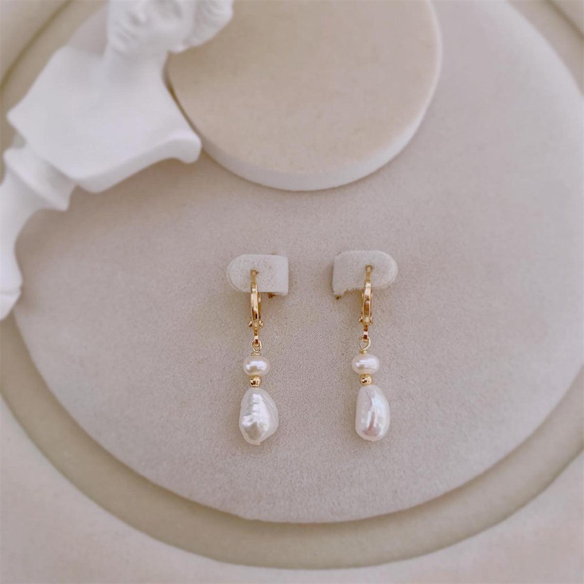 Beatrice - Long Pearl Drop Bridal Earrings | The White Collection